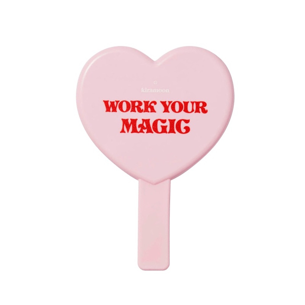 Kiramoon The Heart Mirror Work Your Magic Heart Shaped Pink Handheld Mirror
